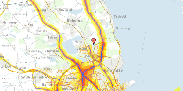 Trafikstøjkort på Bøgeløvsvej 7A, 2830 Virum