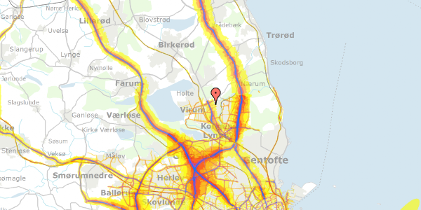 Trafikstøjkort på Bøgevang 49, 2830 Virum