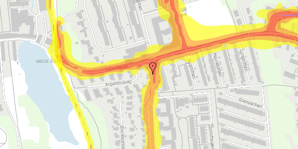 Trafikstøjkort på Caroline Amalie Vej 137B, 2800 Kongens Lyngby