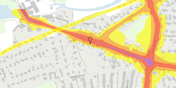 Trafikstøjkort på Egegårdsvej 24A, 2800 Kongens Lyngby