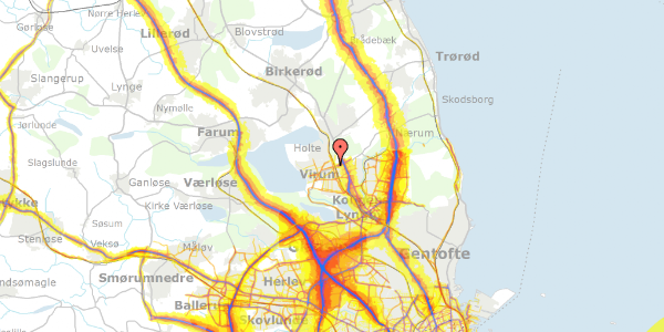 Trafikstøjkort på Engbakken 39, 2830 Virum