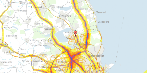 Trafikstøjkort på Engbakken 43, 1. tv, 2830 Virum