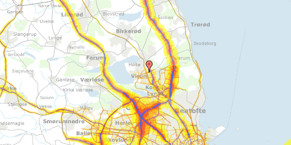 Trafikstøjkort på Engbakken 45, 1. tv, 2830 Virum