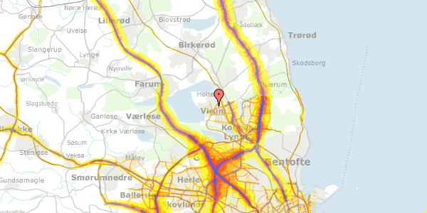 Trafikstøjkort på Floradalen 25, 2830 Virum