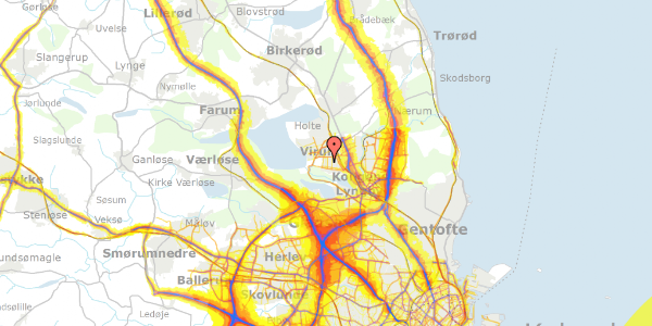 Trafikstøjkort på Frugthegnet 41, 2830 Virum