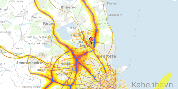 Trafikstøjkort på Gasværksvej 10, 1. , 2800 Kongens Lyngby