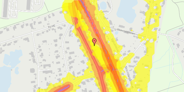 Trafikstøjkort på Grønnevej 13, 2830 Virum