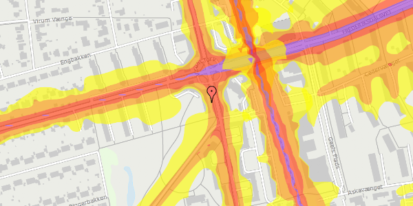 Trafikstøjkort på Grønnevej 60, st. th, 2830 Virum