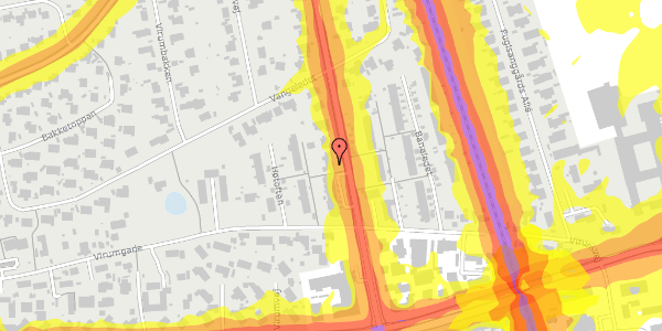 Trafikstøjkort på Grønnevej 124A, 2830 Virum