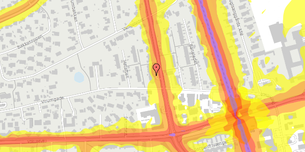 Trafikstøjkort på Grønnevej 130A, 2830 Virum