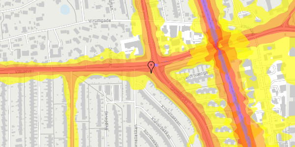 Trafikstøjkort på Grønnevej 140, 2830 Virum