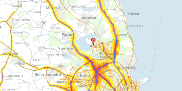 Trafikstøjkort på Gyvelholm 32, 1. , 2830 Virum