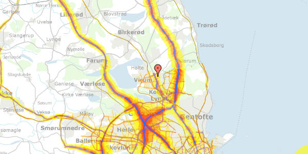 Trafikstøjkort på Hasselvej 27, 2830 Virum