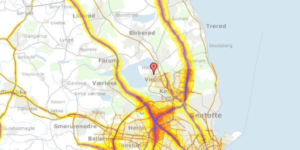 Trafikstøjkort på Helsingevej 24, 2830 Virum