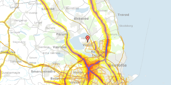 Trafikstøjkort på Helsingevej 28, 2830 Virum