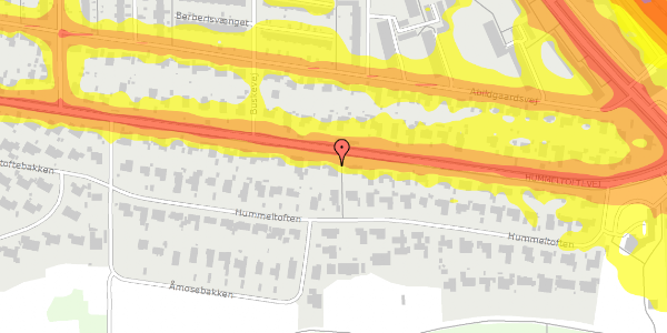 Trafikstøjkort på Hummeltoftevej 95, 2830 Virum