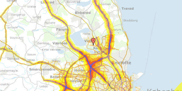 Trafikstøjkort på Hummeltoftevej 156, 2830 Virum