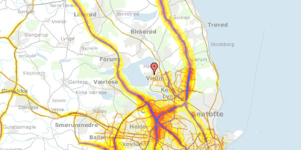 Trafikstøjkort på Højdevej 30, 2830 Virum