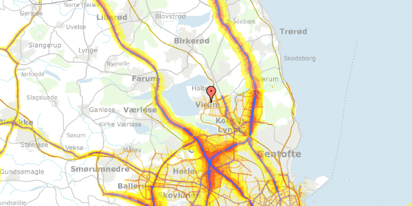 Trafikstøjkort på Ingvar Hjorts Vej 8, 2830 Virum