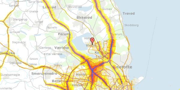 Trafikstøjkort på Ingvar Hjorts Vej 19, 2830 Virum