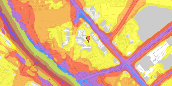 Trafikstøjkort på Jernbanevej 3G, 4. th, 2800 Kongens Lyngby