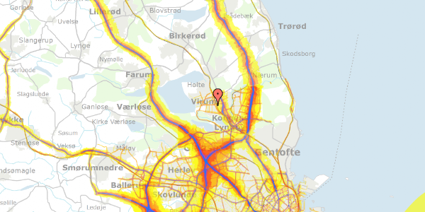 Trafikstøjkort på Kaplevej 78, 2830 Virum