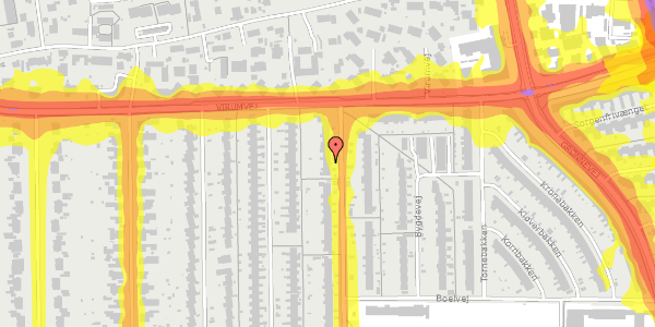 Trafikstøjkort på Kaplevej 113, 2830 Virum