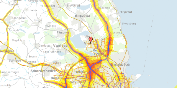 Trafikstøjkort på Klavs Nebs Vej 4, 2830 Virum