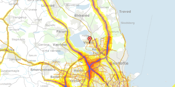 Trafikstøjkort på Klavs Nebs Vej 16, 2830 Virum