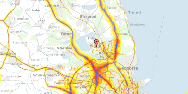 Trafikstøjkort på Klavs Nebs Vej 20, 2830 Virum