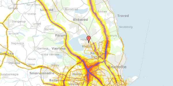 Trafikstøjkort på Kollemosevej 40B, 2830 Virum