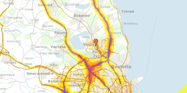 Trafikstøjkort på Kronebakken 51, 2830 Virum