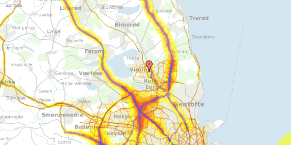 Trafikstøjkort på Kronebakken 61, 2830 Virum