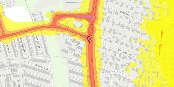 Trafikstøjkort på Kulsviervej 73, 2800 Kongens Lyngby