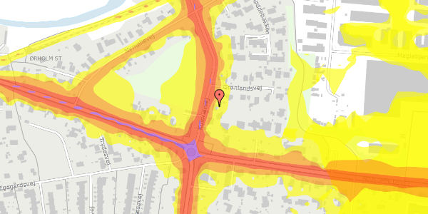 Trafikstøjkort på Kulsviervej 114, 2800 Kongens Lyngby