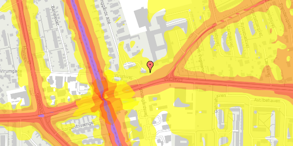 Trafikstøjkort på Fuglsanggårds Allé 8, st. th, 2830 Virum