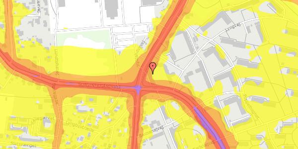 Trafikstøjkort på Lundtoftevej 54C, st. th, 2800 Kongens Lyngby