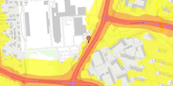 Trafikstøjkort på Lundtoftevej 55A, 2800 Kongens Lyngby