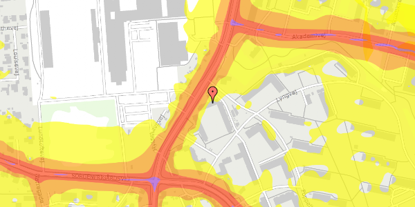 Trafikstøjkort på Lundtoftevej 68, 1. tv, 2800 Kongens Lyngby