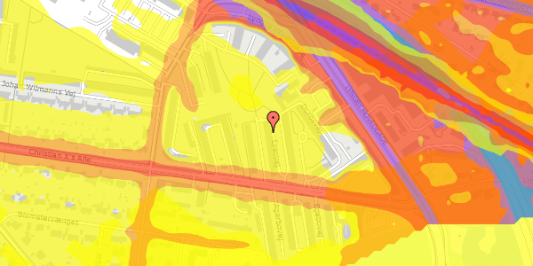 Trafikstøjkort på Lyacvej 12, 1. th, 2800 Kongens Lyngby