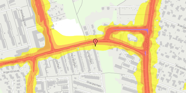 Trafikstøjkort på Lyngtoften 3, 2800 Kongens Lyngby