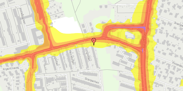 Trafikstøjkort på Lyngtoften 5, 2800 Kongens Lyngby