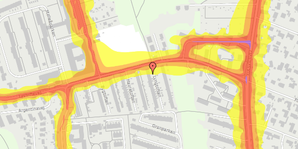 Trafikstøjkort på Lyngtoften 6, 2800 Kongens Lyngby