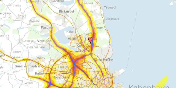 Trafikstøjkort på Lyngvej 15, 1. th, 2800 Kongens Lyngby