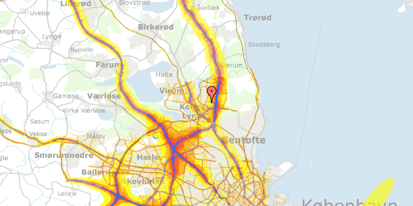 Trafikstøjkort på Lyngvej 19, 1. tv, 2800 Kongens Lyngby