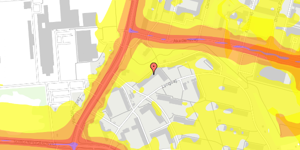 Trafikstøjkort på Lyngvej 33, 1. th, 2800 Kongens Lyngby