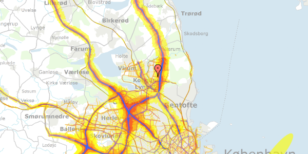 Trafikstøjkort på Lyngvej 41, 2. th, 2800 Kongens Lyngby