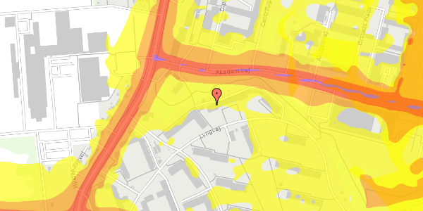 Trafikstøjkort på Lyngvej 43, st. mf, 2800 Kongens Lyngby