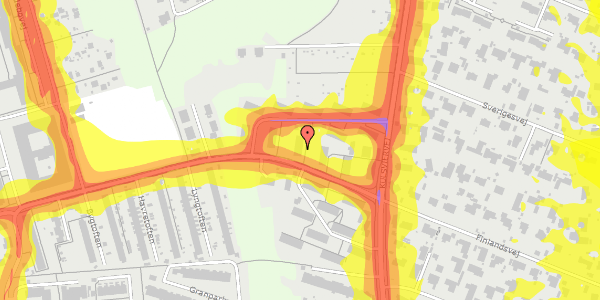 Trafikstøjkort på Lystoftevej 12A, 1. tv, 2800 Kongens Lyngby