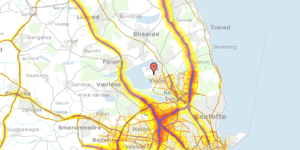 Trafikstøjkort på Malmmosevej 127, 2830 Virum